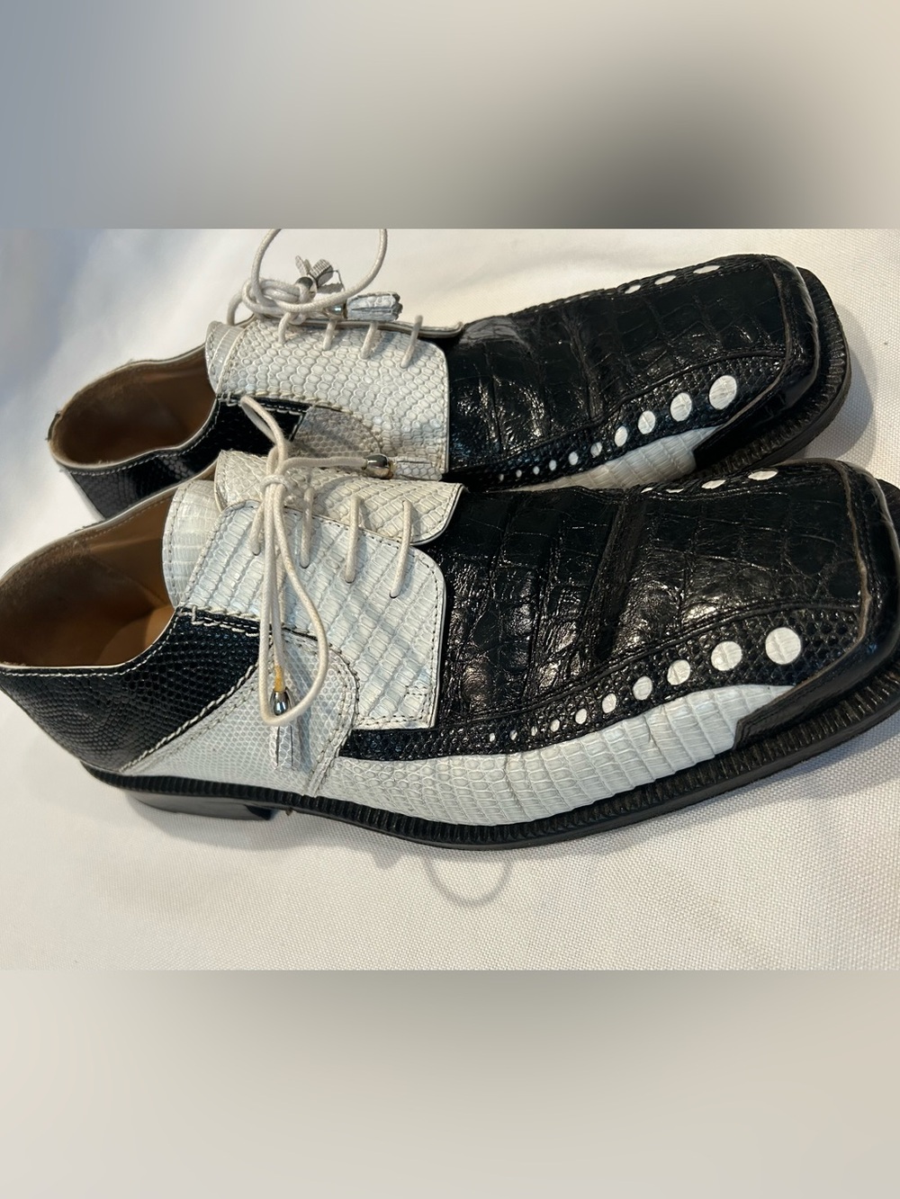 Slick Exotica Men's Genuine Alligator And Lizard Dress Shoes 10.5